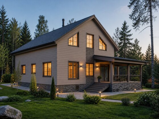 Дом из бруса «Гранит» 9×12 — 151 м²