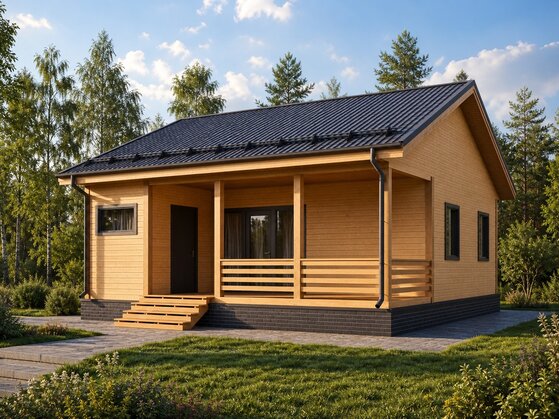 Каркасная баня 8×8,5 м под ключ «Лидер»