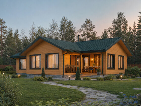 Дом из бруса «Тис» 9×12 — 89,7 м²